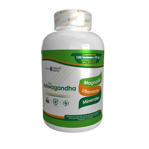 Ashwagandha Natural – Energía, Vitalidad y Enfoque NATURAL HEALTH PASTILLERO x 1 Fórmula herbal concentrada que ayuda a reducir el estrés, mejorar la resistencia física y apoyar el equilibrio mental. Ideal para quienes buscan vitalidad diaria en formato tradicional.