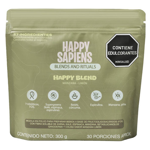 Happy Blend - Bebida Nutricional con 27 Ingredientes Naturales Happy Sapiens 300 x 1 Happy Sapiens Blend | Tu Ritual Diario de Bienestar

Simplifica tu rutina de bienestar con una sola bebida. Happy Sapiens Blend es una fórmula integral de 27 ingredientes diseñada para acompañar tu cu