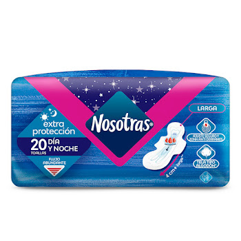 Toallas Higiénicas Nosotras Extraprotección Tela Paquete x 20 und  