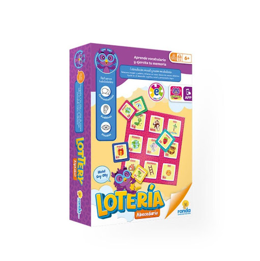 Juegos de Aprendizaje Loteria Abecedario Ronda Ronda Caja x 1 Juego de lotería que facilita el aprendizaje  de las letras. vocales, el repertorio verbal mediante el reconocimiento de objetos.
