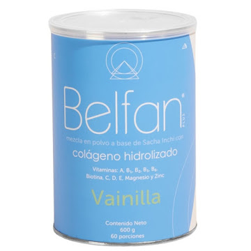 Colágeno Hidrolizado   Belfan Con Vitaminas, Biotina, Magnesio Y Zinc Sabor Vainilla Frasco x 600g 