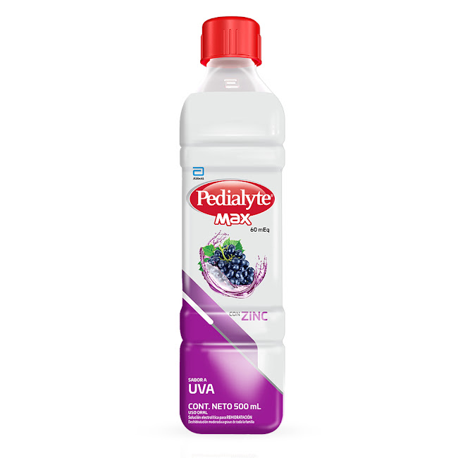 Suero Rehidratante Pedialyte Max 60 Uva Frasco X 500 ml  