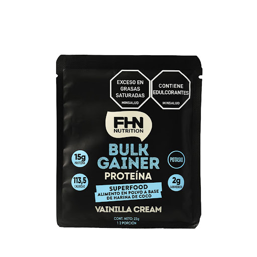 Proteína En Polvo Bulk Gainer FHN Sabor Vainilla Sachet x 23 gr