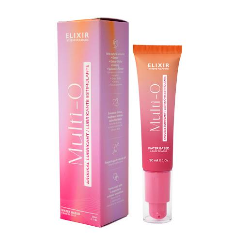Gel Lubricante intimo Multi O Elixir 30ml Elixir Caja x 30 Lubricante intimo Multi O Elixir 30 ml: gel estimulante a base de agua con L-arginina y extractos naturales. Lubricacion de larga duracion. Compatible con preservativos