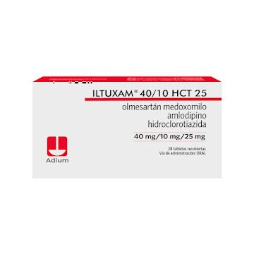 Iltuxam Hct Olmesartán + Amlodipino + Hidroclorotiazida 40mg/10mg/25mg Adium Caja x 28 Tabletas  