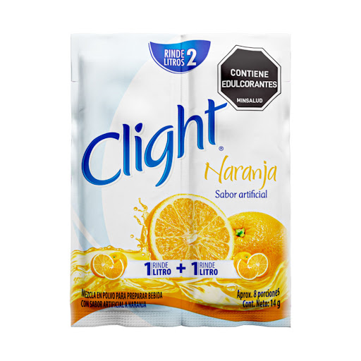 Refresco En Polvo Clight Sabor A Naranja x 14 gr