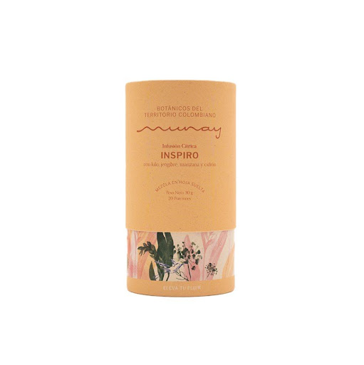 Infusión Citrica Inspiro Defensas y Respiración Munay  Unidad x 1 Nos devuelve a lo básico, al sencillo placer de respirar, de inhalar y exhalar. Es una equilibrada preparación frutal que evoca el remedio de las abuelas con tonalidades muy marcadas de jengibre, miel