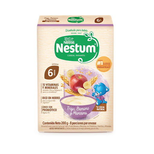 Cereal Infantil Nestum Trigo Banano Manzana Caja x 200 gr