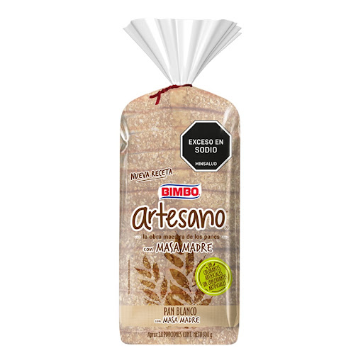 Pan Blanco Bimbo Artesano Con Masa Madre Bolsa x 500 gr