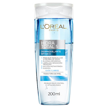 Agua Micelar Desmaquillante Loréal Paris Bifásico Hidra Total 5 x 200 ml  