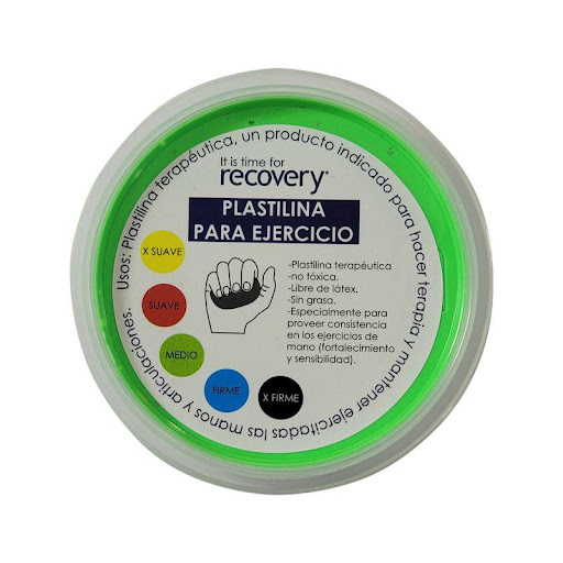 Plastilina Para Ejercicio Green X Recipiente Maxwell  x 1 Es una herramienta ideal para rehabilitación y fortalecimiento de la mano y los dedos. Su textura adaptable permite mejorar movilidad y resistencia, y su sistema de codificación por colores ofrece dis
