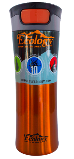 Vaso Térmico Ecology Pinguino Emperador 16 Oz (Anaranjado) Ecology Caja x 1 ACERO INOXIDABLE Gracias a su composición con paredes aisladas al vació permite mantener la temperatura de las bebidas tanto frías (10 horas) como calientes (5 horas)SELLADO ANTI DERRAME Dispone de un
