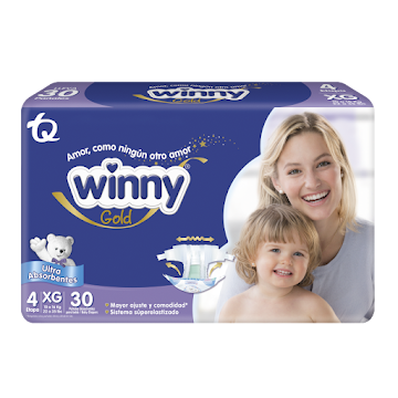 Pañal Winny Gold Etapa 4 XG Paquete x 30 und  