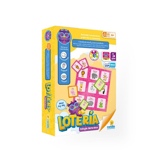 Juegos de Aprendizaje Loteria Bilingue Naturaleza Ronda Ronda Caja x 1 Juego  de lotería que facilita la asociación y relación, de la naturaleza, contenido ingles y español.