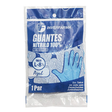 Guante De Nitirlo Inverfarma Azul Talla L x 1 und  