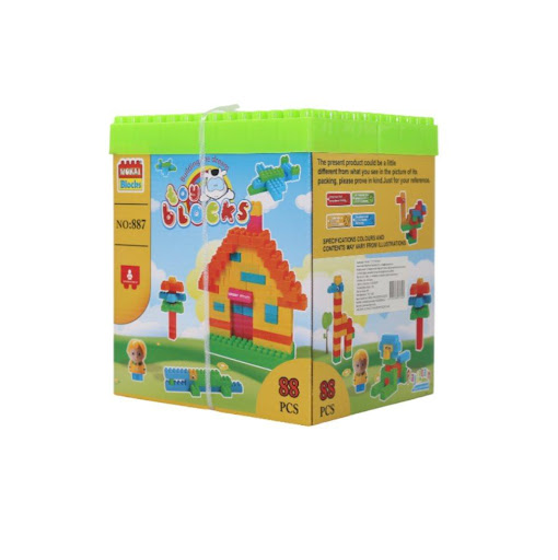 Juego Bloques Paradise 88 Piezas Caja Plasticos Asociados  x 1 Este set de 88 bloques grandes de colores está diseñado para que los niños construyan, apilen y exploren diferentes formas y estructuras. Con estos bloques, pueden crear torres altas, castillos, anima