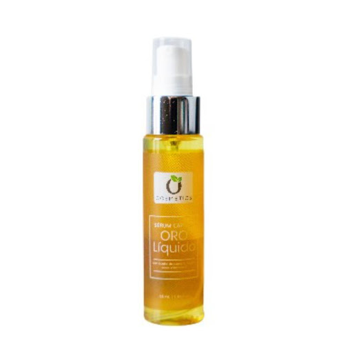 SERUM CAPILAR DE ORO LIQUIDO X 55 ML OCOSMETICS Ocosmetics 55 ml x 1 Formula que aporta propiedades nutritivas, hidratantes y reparadoras al cabello seco, dañado y áspero, además de ayudar a devolverle sedosidad y brillo. Antifrizz.
Contiene aceites de argán, karité, a