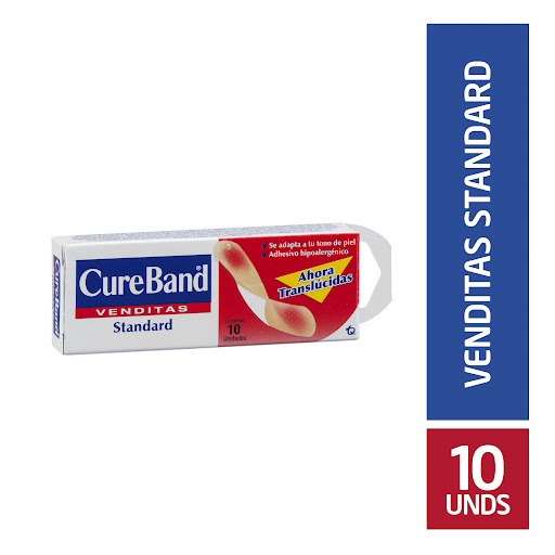 Cura Cure Band Standard Translúcidas x 10 und