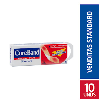 Cura Cure Band Standard Translúcidas x 10 und  