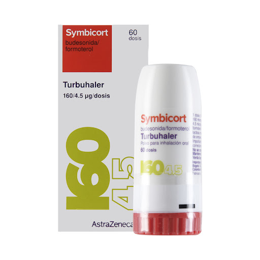 Symbicort Budesonida + Formoterol 160/4.5ug AztraZeneca Frasco x 60 Dosis