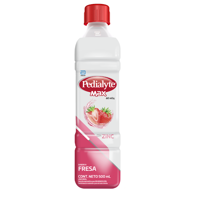Suero Rehidratante Pedialyte Max 60 Fresa Frasco x 500 ml  