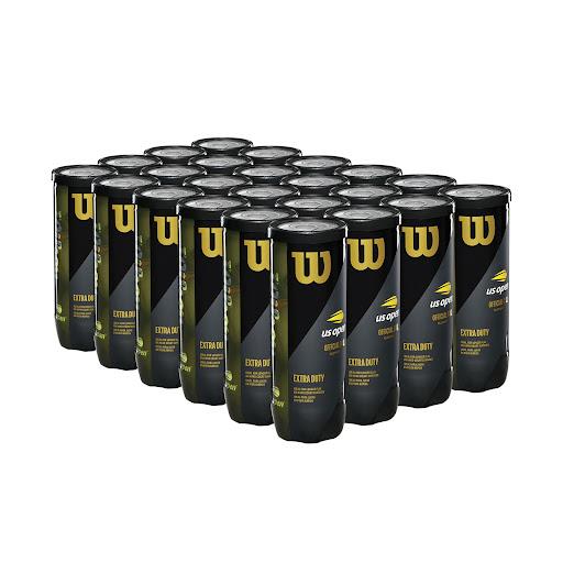 Caja de Pelotas de Tenis Wilson Us Open Extra Duty 3P X 24T Wilson Caja x 24 MODELO: Us Open Extra DutyĦLa Pelota oficial del US Open por más de 25 años!Las pelotas de tenis Wilson US Open se producen con una lana de alta calidad que luego se teje en un fieltro grueso y denso.