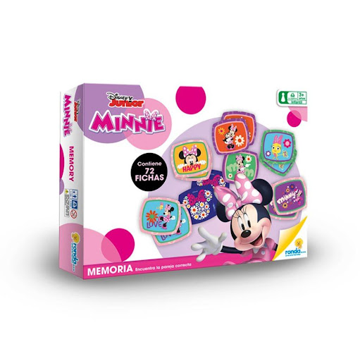 Juegos de Mesa Memoria Minnie Happy Ronda Ronda Caja x 1 ¡Encuentra la pareja correcta!Busca la mayor cantidad de pares de fichas que coincidan.