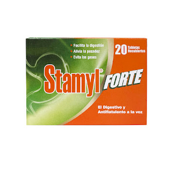 Stamyl Forte Pancreatina + Simeticona 300mg/100mg Farmacol Caja x 20 Tabletas   