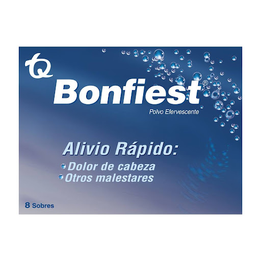 Bonfiest Ácido Acetilsalicílico + Bicarbonato de Sodio 0,5g/2,83g Tecnoquímicas Caja x 8 Sobres