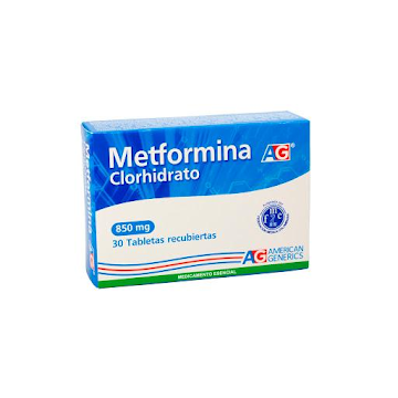 Metformina AG 850 mg Caja x 30 Tabletas  