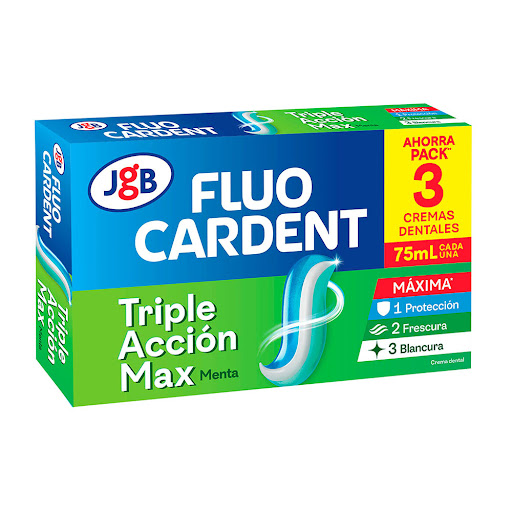 Crema Dental Fluocardent Triple Acción Max x 3 x 75 ml