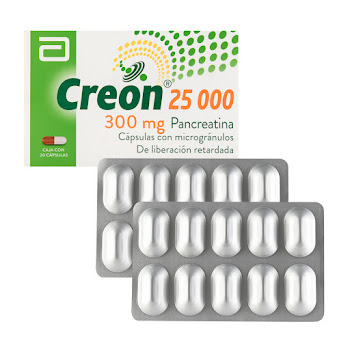 Creon 25000 Pancreatina 300 mg Lafrancol Caja x 20 Cápsulas  