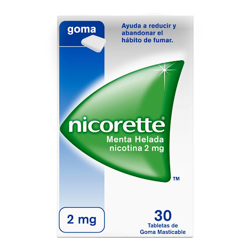 Nicorette Nicotina 2 mg Menta Helada Masticable Caja x 30 Tabletas