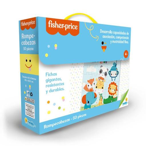 Juegos de mesa Rompecabezas X 50 Pzas Gigante Fisher Price Ronda Ronda Caja x 1 Diviértete armando y desarmando nuestro rompecabezas, mientras utilizas su empaque para llevar tus objetos favoritos. ¡Incentiva la memoria, creatividad, tolerancia e imaginación de una forma divertid