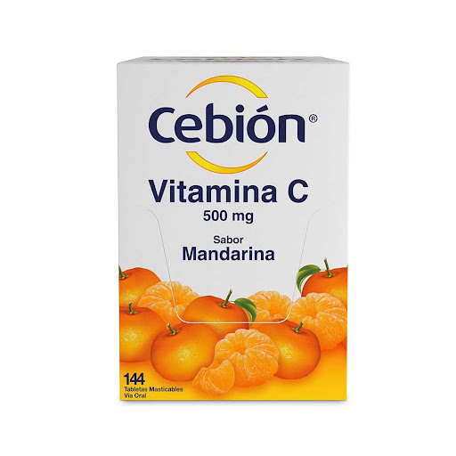 Cebión Vitamina C 500 mg P Mandarina Caja x 144 Tabletas