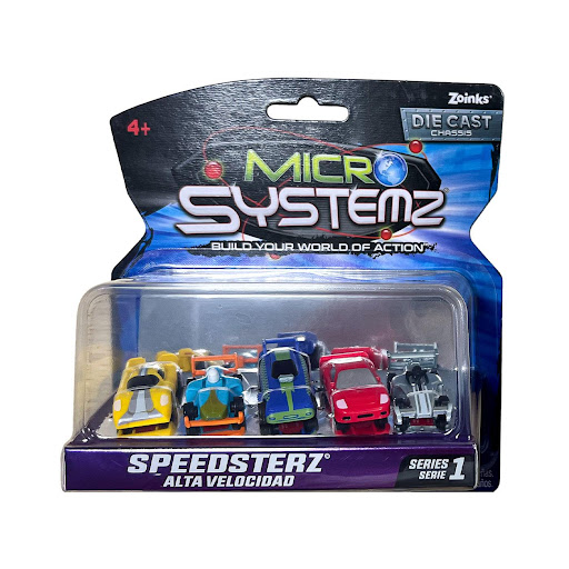 Pack x 5 Carros Speedsterz Micro Systemz Micro Systemz Caja x 5 ĦPrepárate para la máxima diversión con el Pack X 5 Carros Speedsterz Micro Systemz! Este increíble set incluye cinco vehículos en miniatura con detalles realistas y chasis de metal fundido, perfectos
