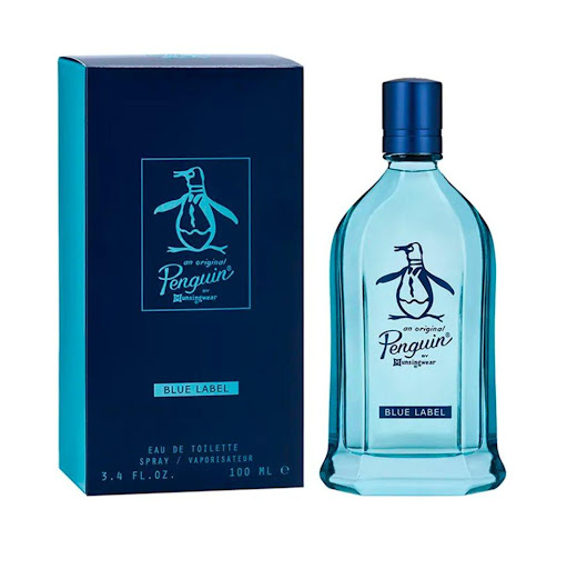 PENGUIN BY MUNSINGWEAR BLUE LABEL EDT 100 ML PENGUIN 100 ml x 1 Original Penguin Blue Label  es un aroma marino aromático que se enciende desde el iglú, estimula los sentidos con larga duración. Representa el estilo de vida de Original Penguin: fresco, divertido, 