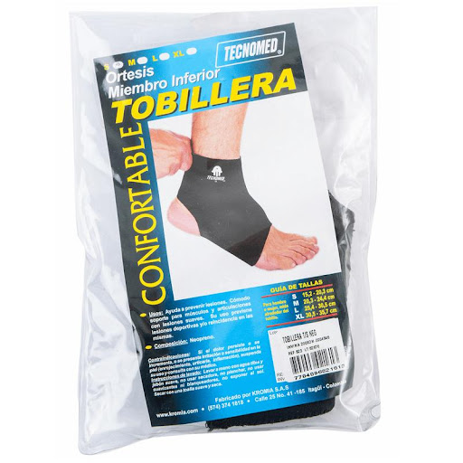 TOBILLERA PLUS T L KRO KROMIA  x 1 Tobillera ortopédica diseñada para brindar compresión y estabilidad en la articulación del tobillo. Ayuda en la recuperación de esguinces, tendinitis y lesiones deportivas, proporcionando soporte sin 