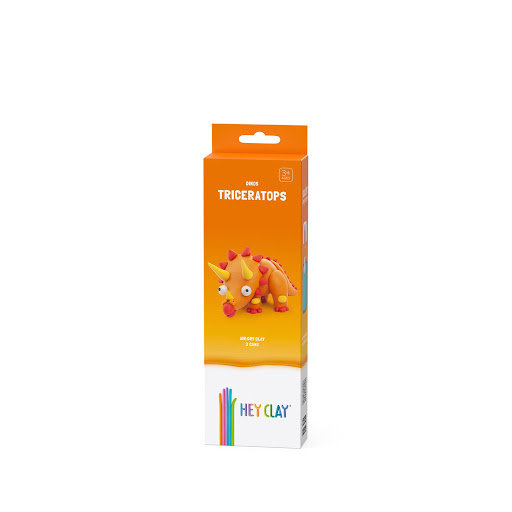 Masa Moldeable Hey Clay Dino Triceratops x 5 Colores Hey Clay Caja x 5 La masa moldeable Hey Clay está diseñada para sacarle el máximo partido al modelado, ya que es ligera, suave, maleable y agradable al tacto, lo que permite transmitir con precisión la personalidad de 