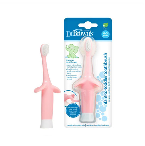 Cepillo de Dientes Bebe 0-3 Años Dr Brown Elefante Rosado Dr Browns Animalitos x 1  