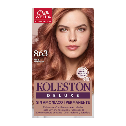 Kit Tinte Koleston Deluxe 863 Rubio Atardecer Permanente Sin Amoniaco Caja x 1 und