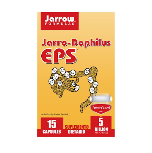 Jarro-Dophilus EPS 15 Cápsulas Jarrow Formulabs Caja  x 15 Mezcla de 8 cepas probióticas respaldadas clínicamente con 5 billones células viables por cápsula.

CEPAS: 

- Lactobacillus rhamnosus 
- Lactobacillus casei 
- Lasctobacillus helveticus
- Bifidobacte