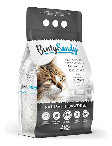 Arena Para Gatos Bentysandy Ultra Absorbente Y Ultra Aglomerante 100% Bentonita 10L/ 8,7Kg (Sin Aroma) BentySandy Papeleta x 1 La arena para gato BentySandy llega a la vanguardia con aromas o sin aroma para neutralizar los olores y el líquido directamente en contacto con la arena, lo que facilita la recolección. Proporciona 1