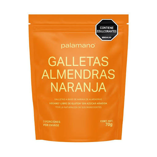 Galleta de Almendras Palamano Naranja x 70 gr Las galletas de almendras sabor naranja combinan la suavidad de la almendra con un toque cítrico y refrescante. Crujientes y bien balanceadas, son ideales para disfrutar un momento dulce con intención