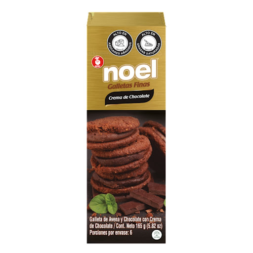 Galleta Noel Finas Avena Crema De Chocolate x 6 und