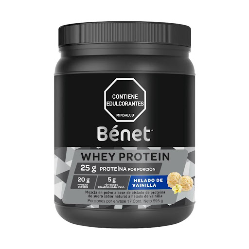 Proteína Benet Whey   Sabor Helado De Vainilla Frasco x 595g