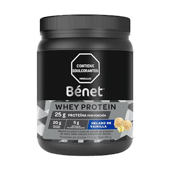 Proteína Benet Whey   Sabor Helado De Vainilla Frasco x 595g  