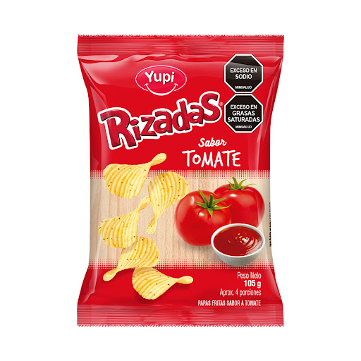 Pasabocas Yupi Papas Fritas Rizadas Tomate Paquete x 105 gr