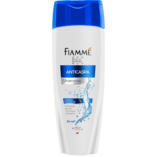 shampoo anticaspa x400ml Fiamme frasco x 1 Contiene un complejo natural de Aloe Vera, Extracto cítrico y Pro Vit B5 que actúan sinérgicamente para brindar Nutrición, hidratación, suavidad y brillo