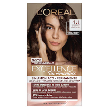 Tinte Loreal Excellence Nudes Sin Amoníaco Castaño Universal 4U Caja x 1 und  